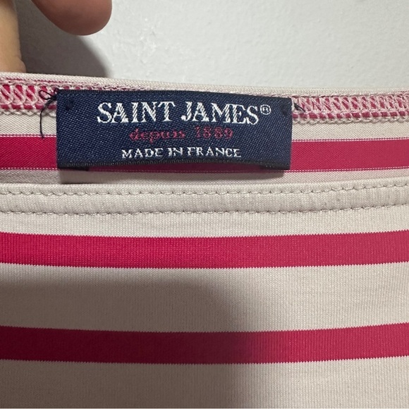 Saint James Pink and White Striped Mini Dress - Picture 2 of 11